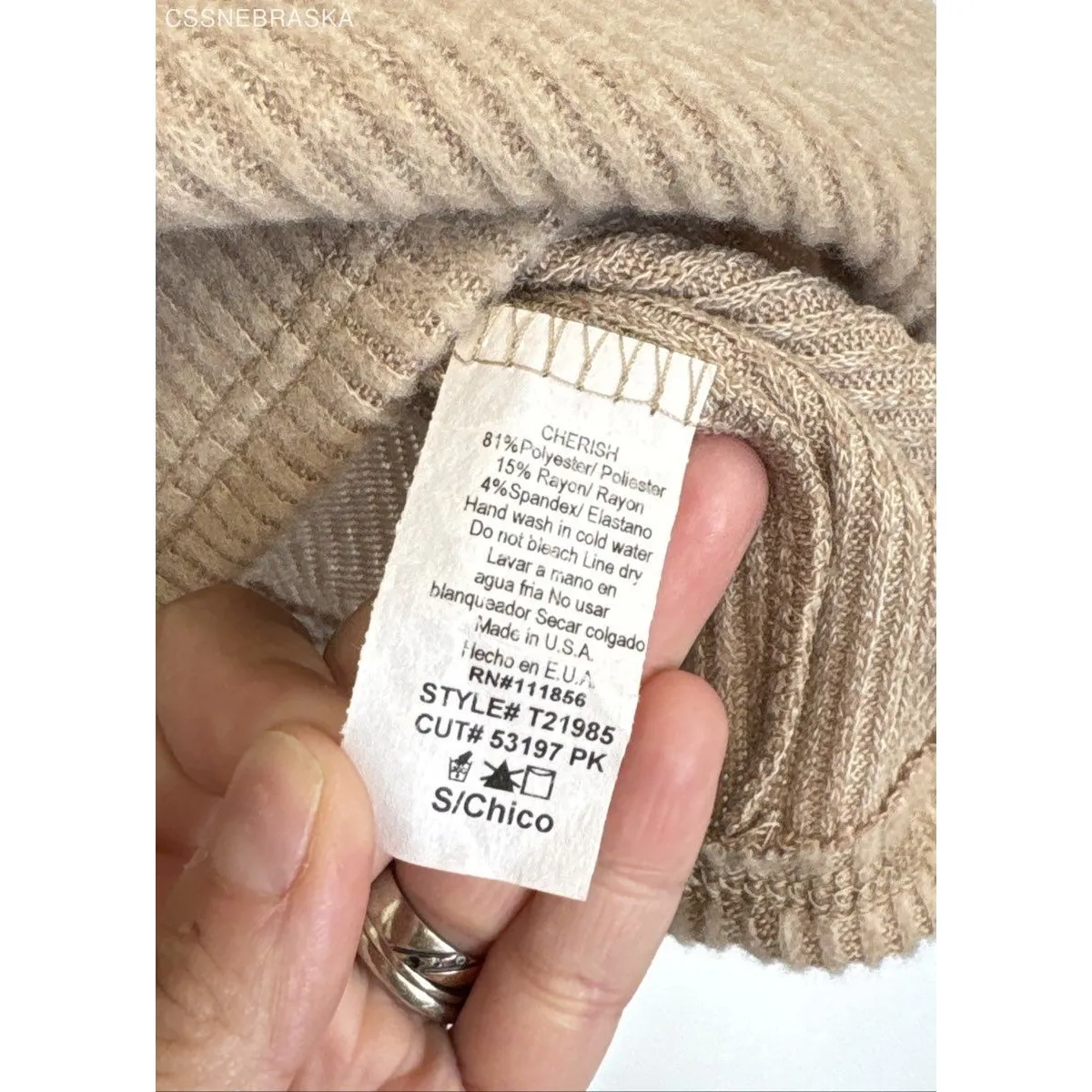 Cherish Beige Women's Top lightweight Pullover Sweater - Size S - Image 5