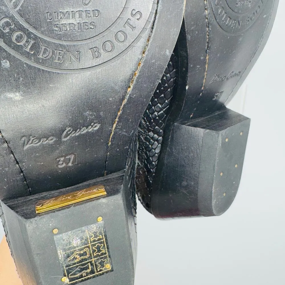 Golden Goose Santiago Western Black Mule Slip On Booties size 37 - Image 11