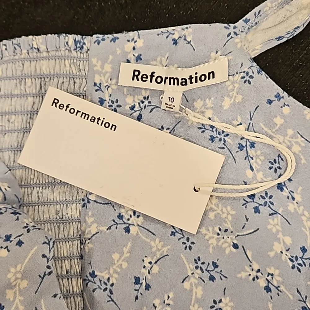 💕REFORMATION💕 Tanis Dress ~ Brooke Blue Floral Print 10 NWT - Image 15