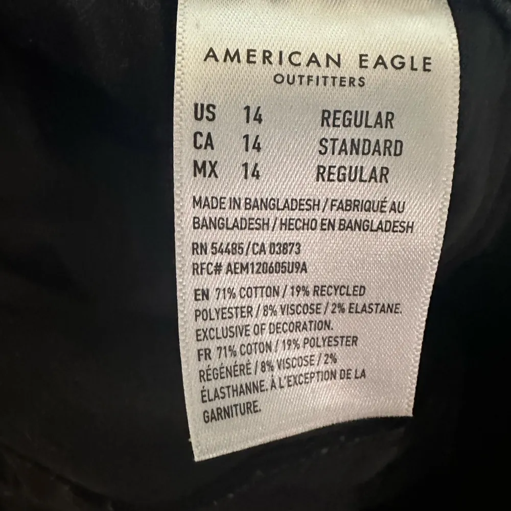 American Eagle Next Level Stretch Distressed Denim Mini Skirt, Black - Image 6