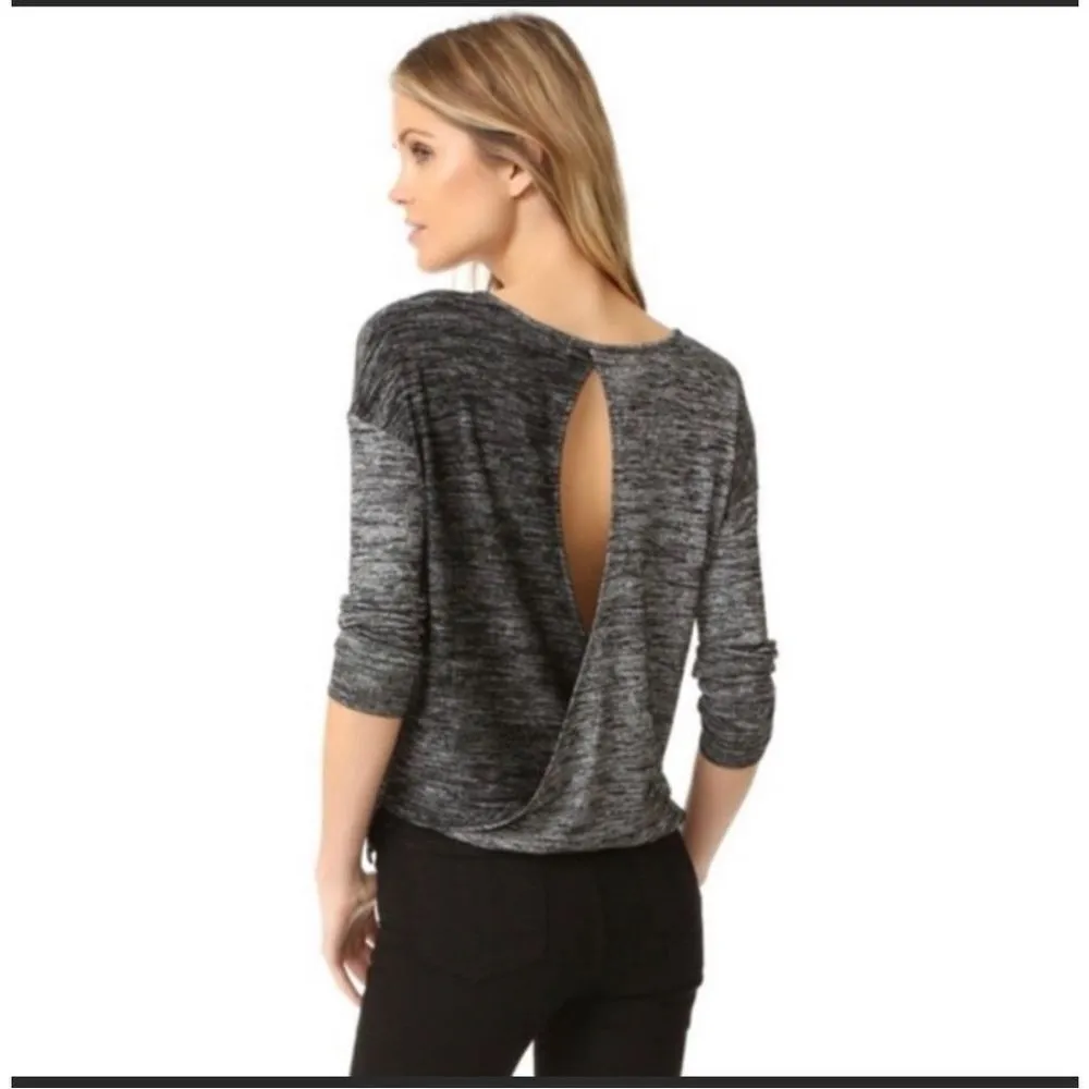 Rag and Bone grey Mia long sleeve surplice back top - Image 2