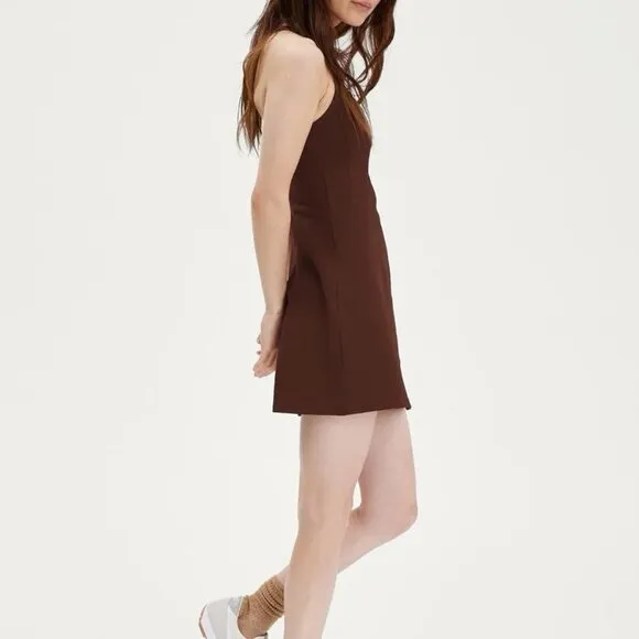 Girlfriend Collective Paloma Racerback Dress in Earth Brown - Image 3