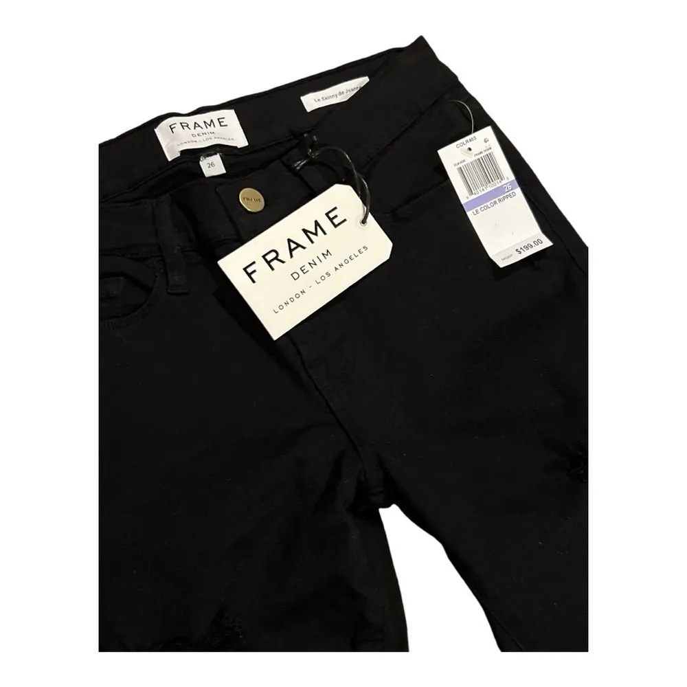 🆕 Le Color Ripped in Film Noir. Le Skinny de Jeanne. NWT - Image 8