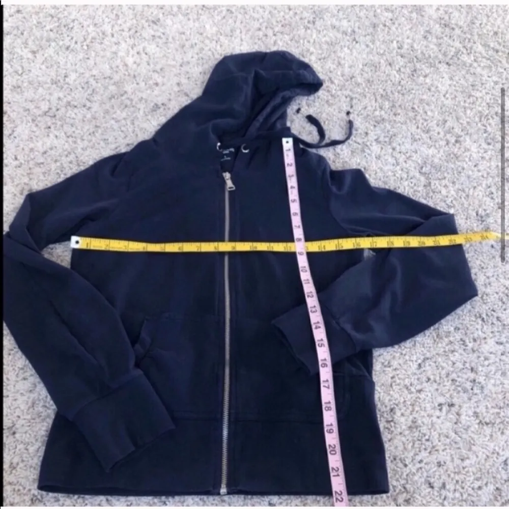 Express yoga full zip navy hooded long sleeve  top - Image 4