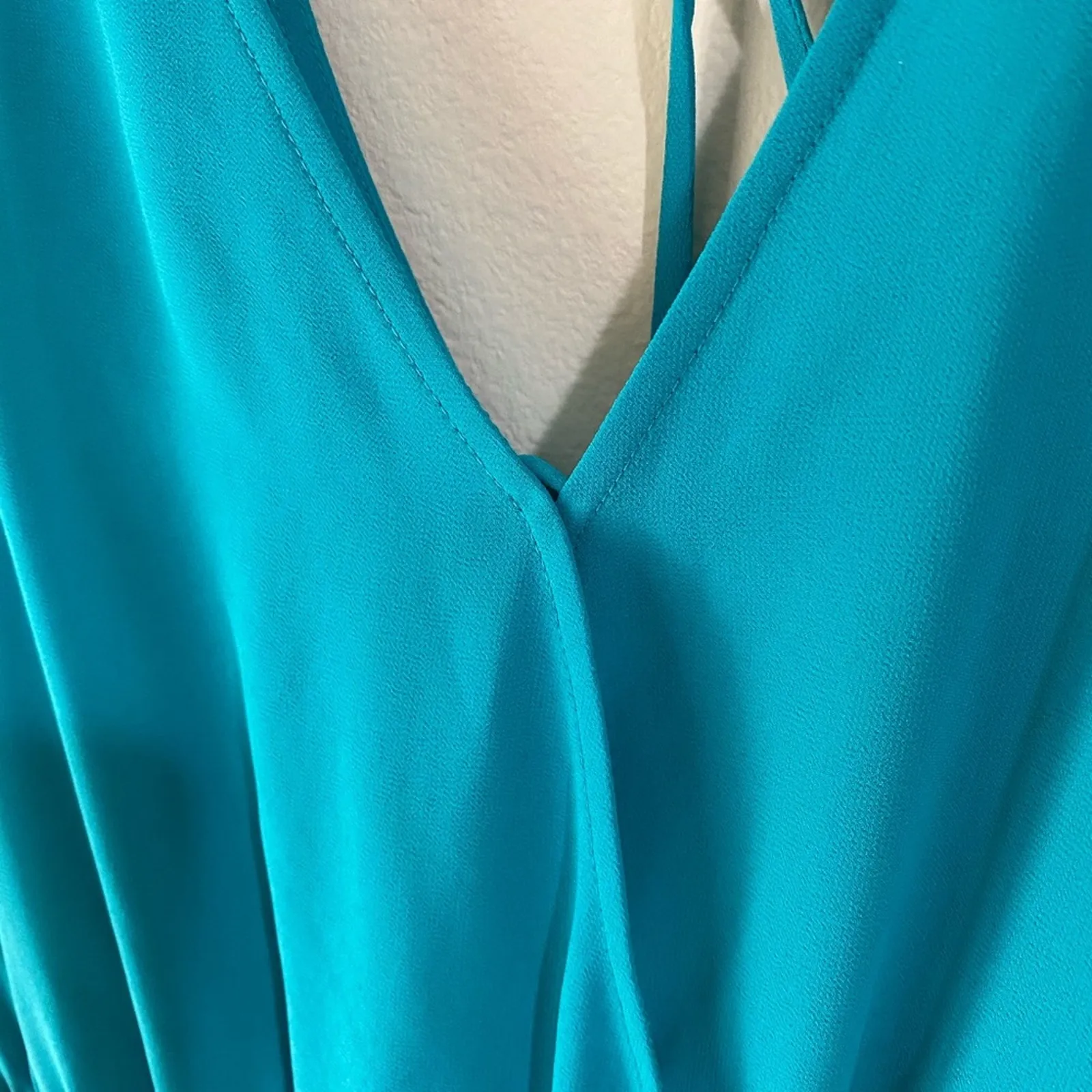 ASTR  Teal Ruffle Hem Romper Sz S - Image 6