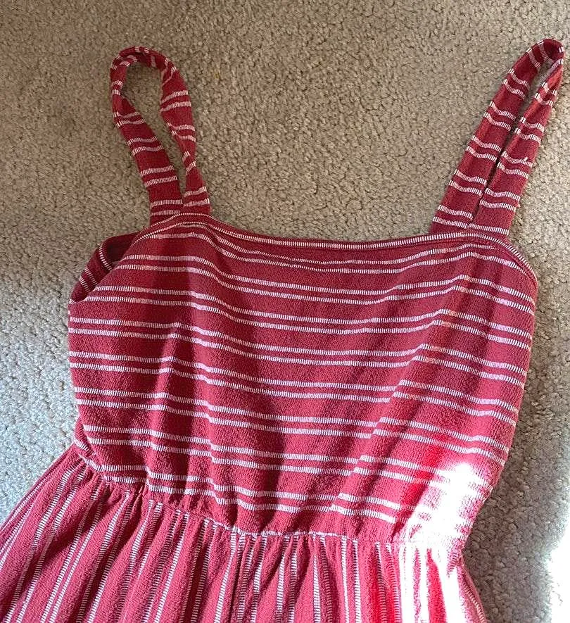 Red & White Stripe Jumpsuit Size M - Image 5