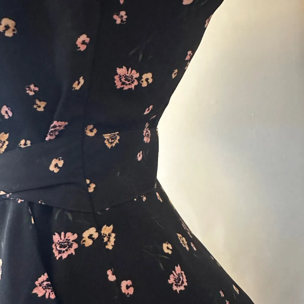 BB Dakota Black Fit and Flare Mini Lettie Black Floral Print Skater Dress NWOT - Image 4