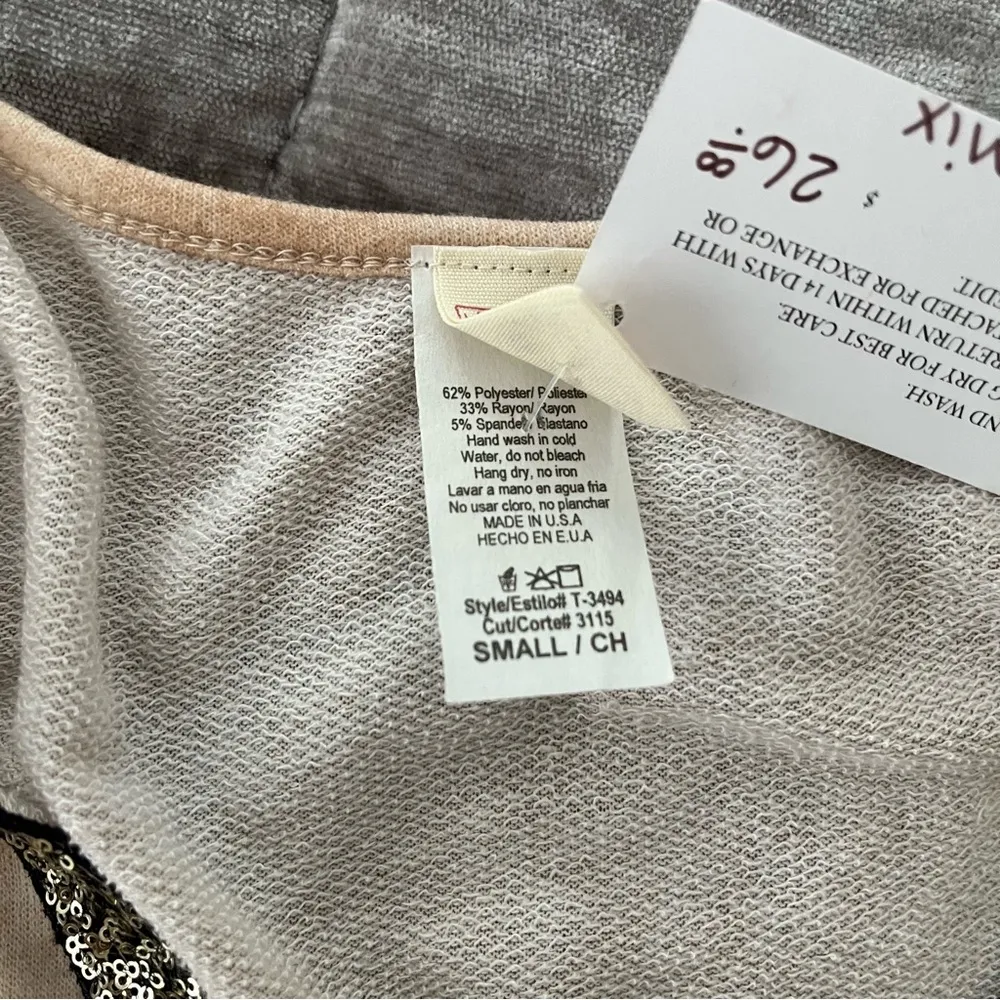 NWT, 7th Ray V-Neck Long Sleeve Sweater, Mocha Tie Dye, Sz S - Image 9