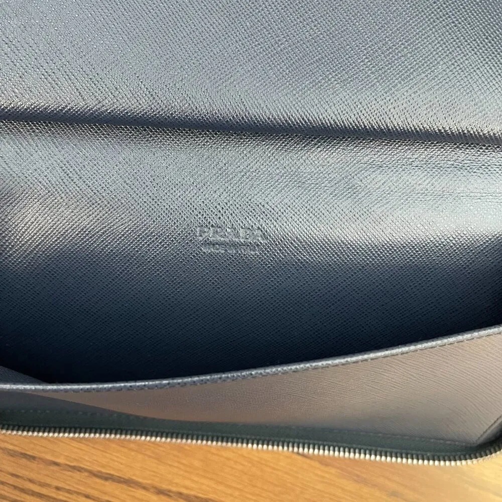 Prada 2ML220 Navy Saffiano Leather Long Wallet w/ Pockets Galore! - Preowned - Image 15