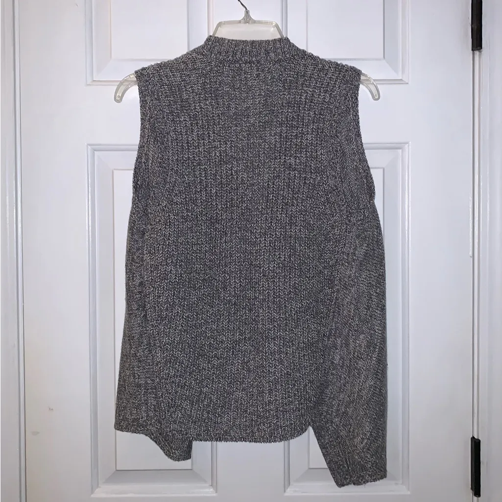Lilla P Gray Open Draped Ribbed Sweater Vest Size undefined - Image 5