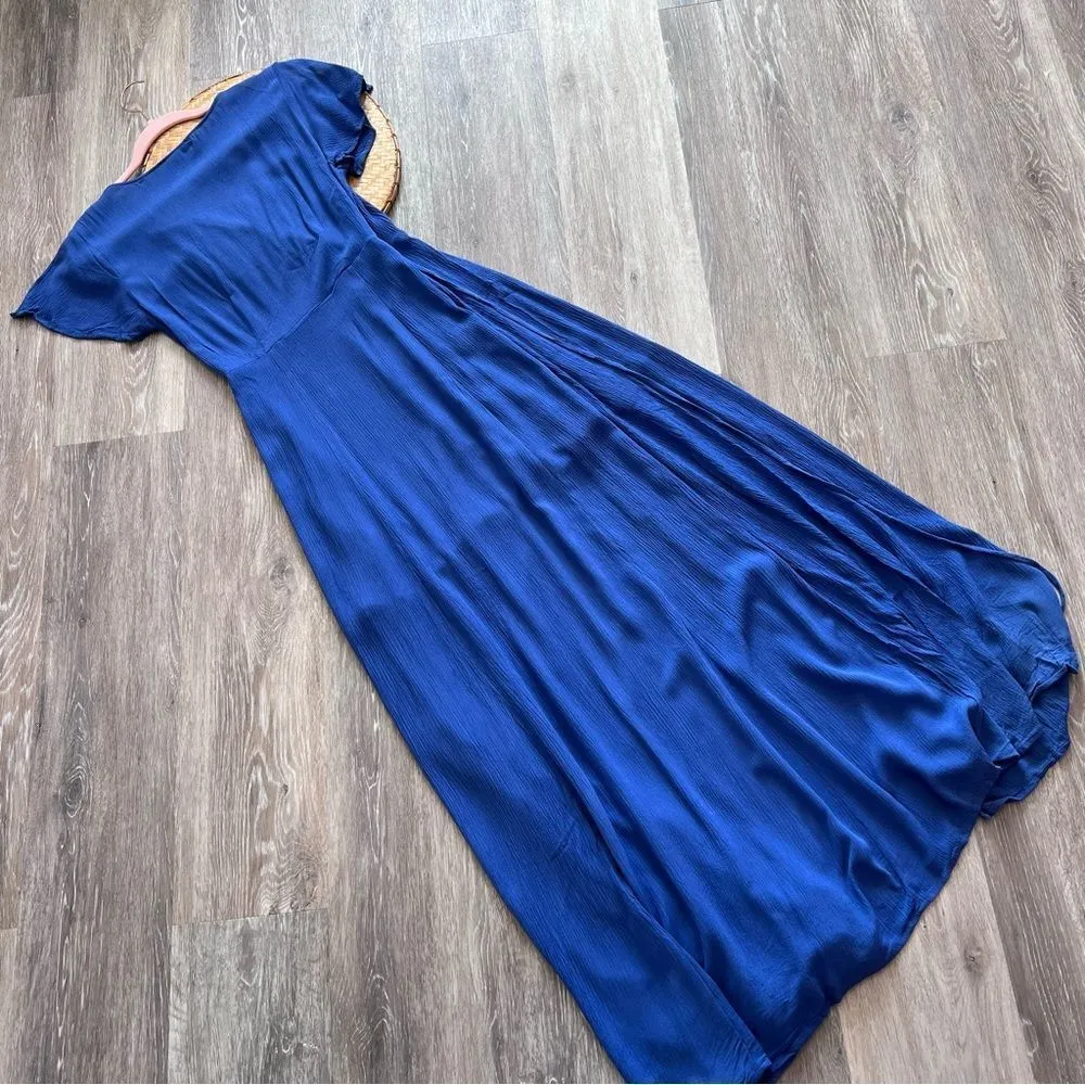 Lulus heart of marigold denim blue wrap‎ maxi dress - Image 10