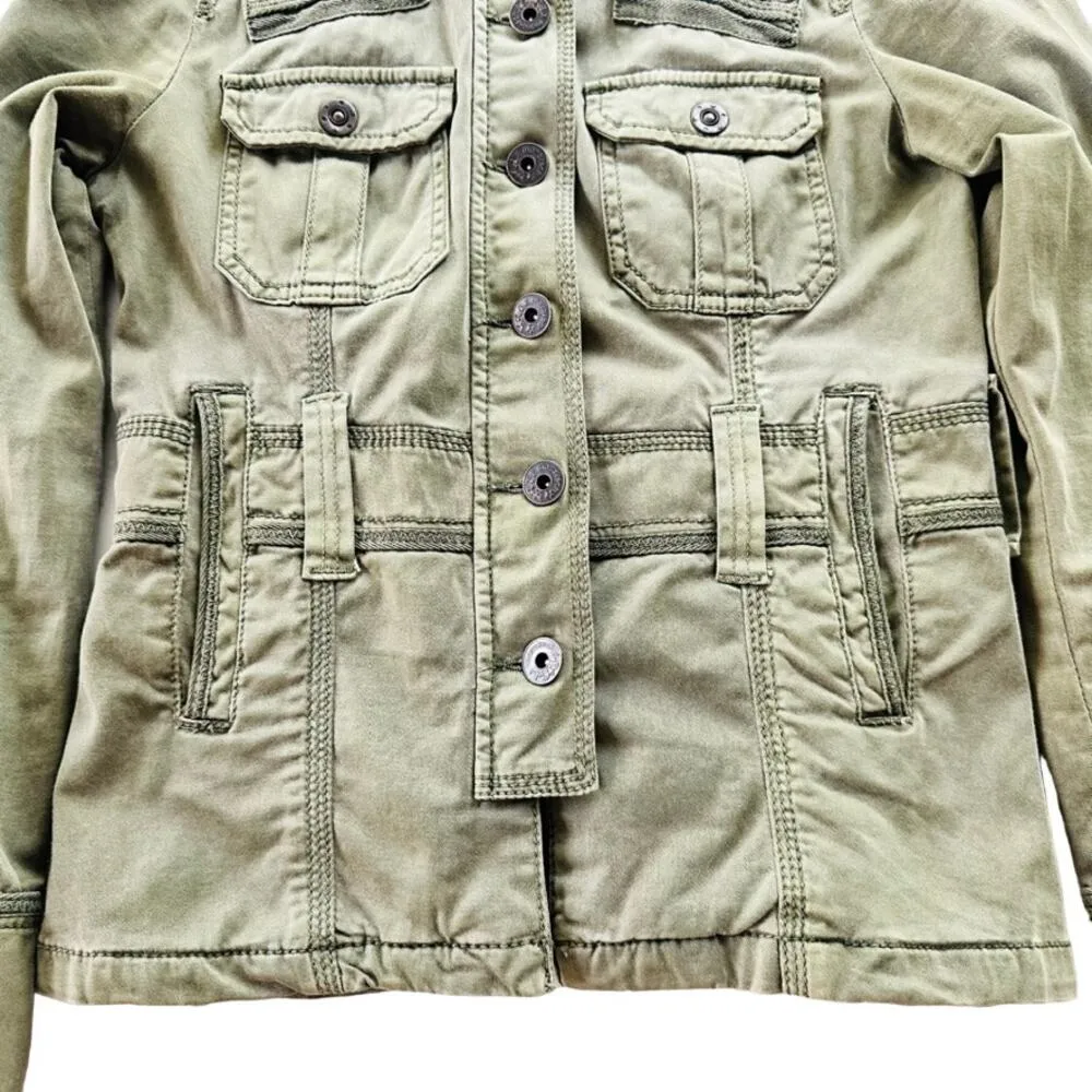 Marrakech Army Green Utility Jacket Size XS Geneva Military Anthropologie - Image 3