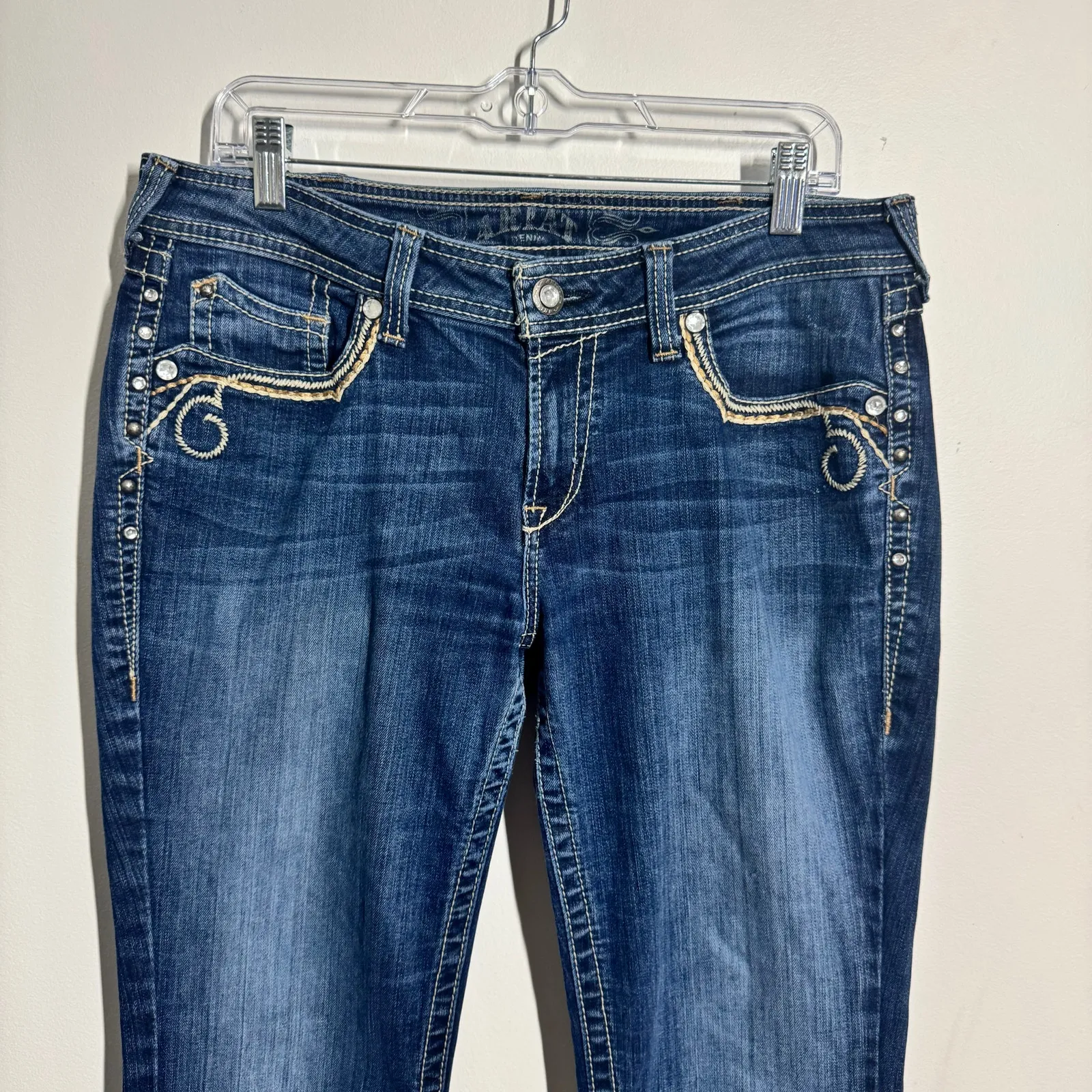 Ariat Women's "Turquoise" Bejeweled Bootcut Jeans Women 31R Bling Western Y2K - Image 5