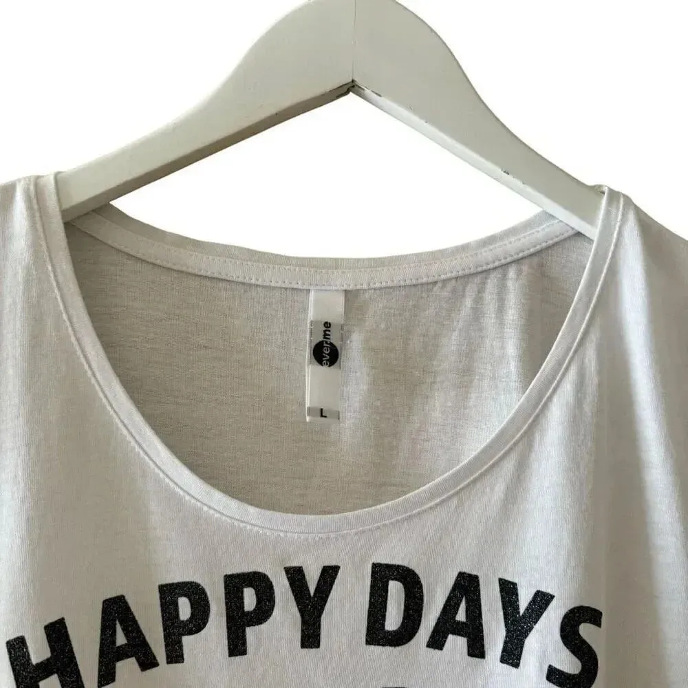 Everme Butterfly White Blue Purple Short Sleeves Crewneck T - Image 3