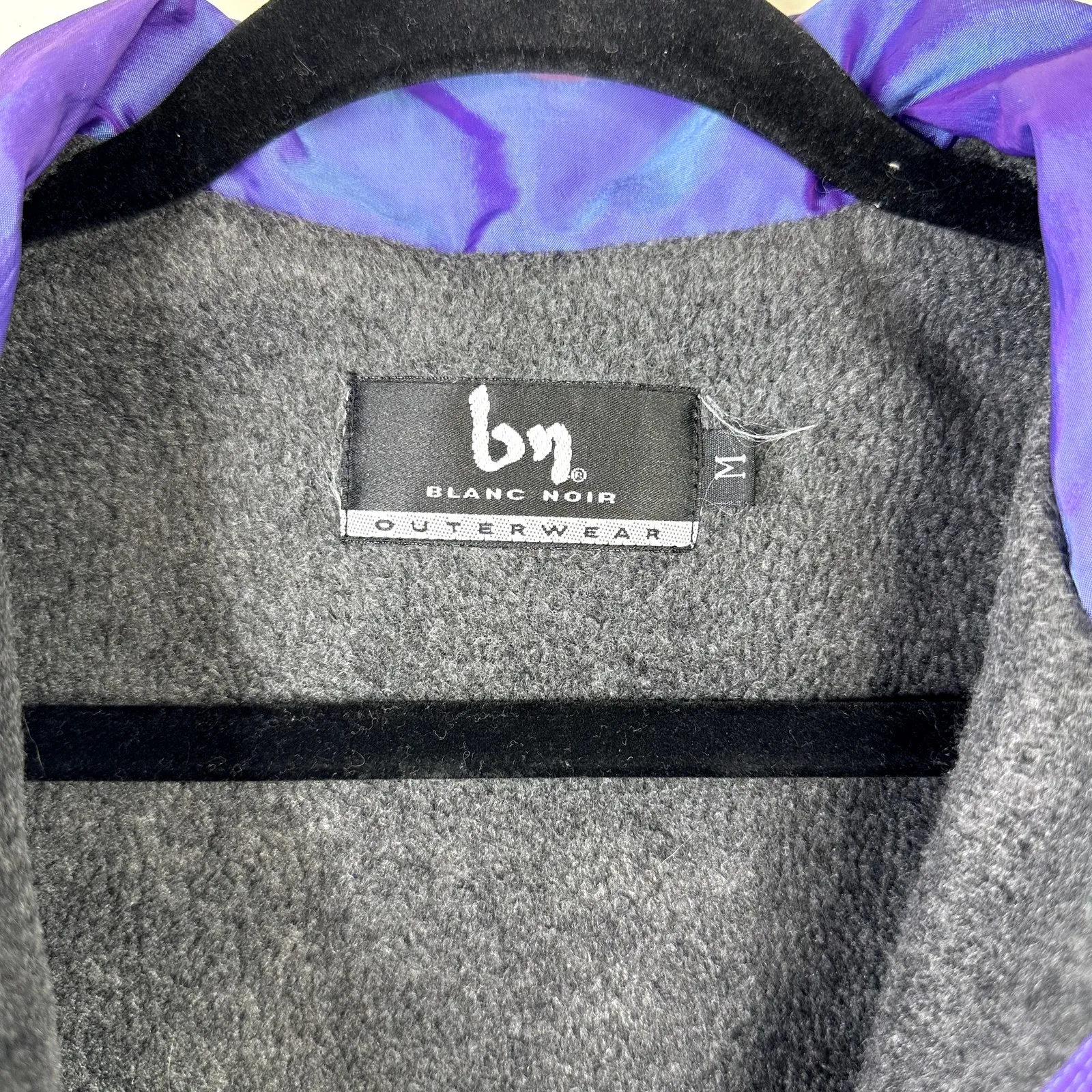 Blanc Noir BN Iridescent Purple Y2K Fleece Sleeveless Collar Swish Vest Medium - Image 3