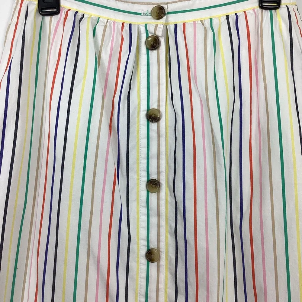 J. Crew Poplin Rainbow Striped Skirt Size Small - Image 3