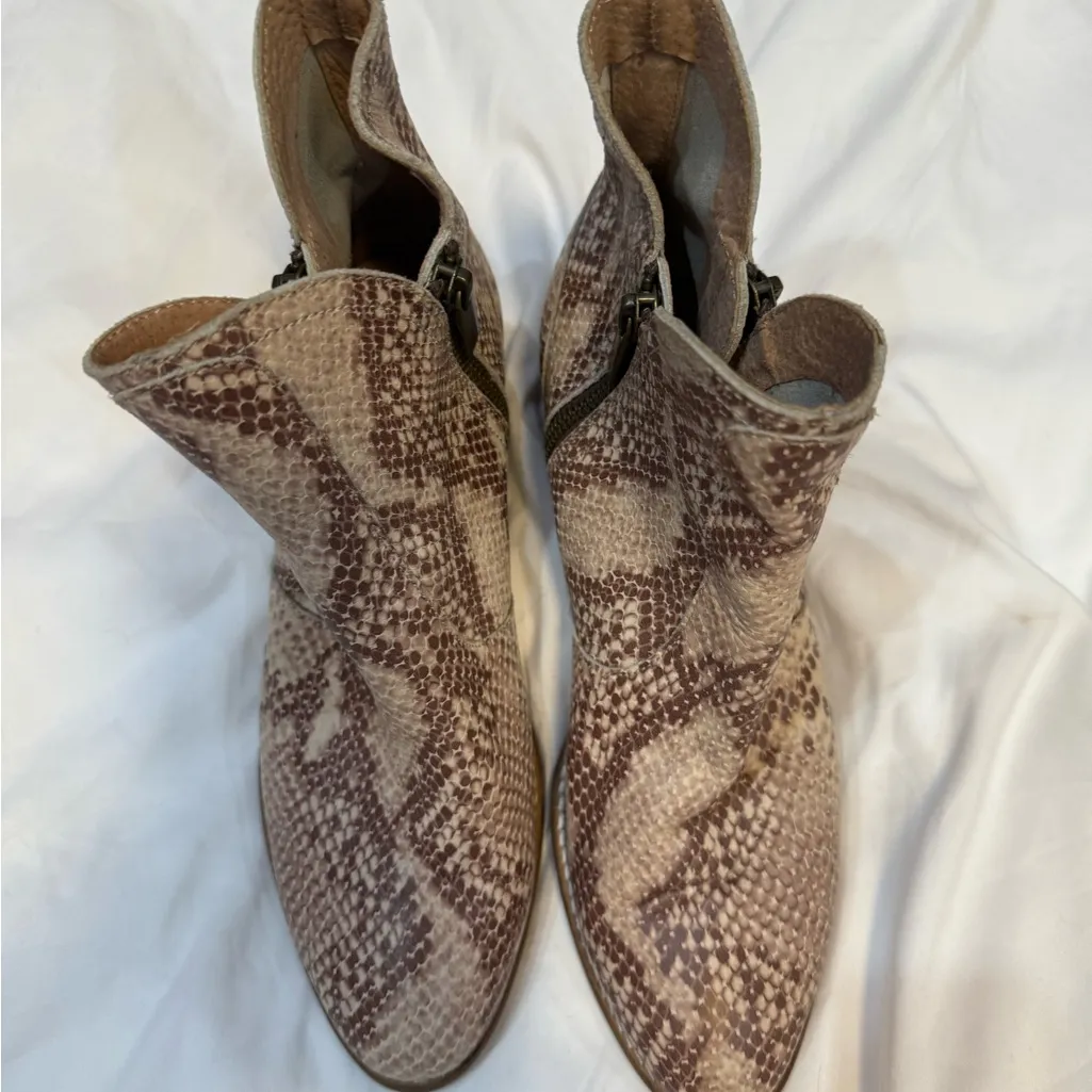Seychelles Snakeskin Beige Exotic Penny Ankle Boots Booties Zip Size 7 EUC - Image 5