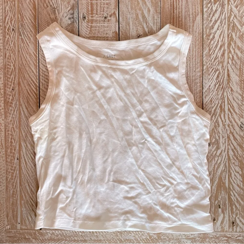 🤍J. Galt White Cropped Tank Top🤍~os - Image 6