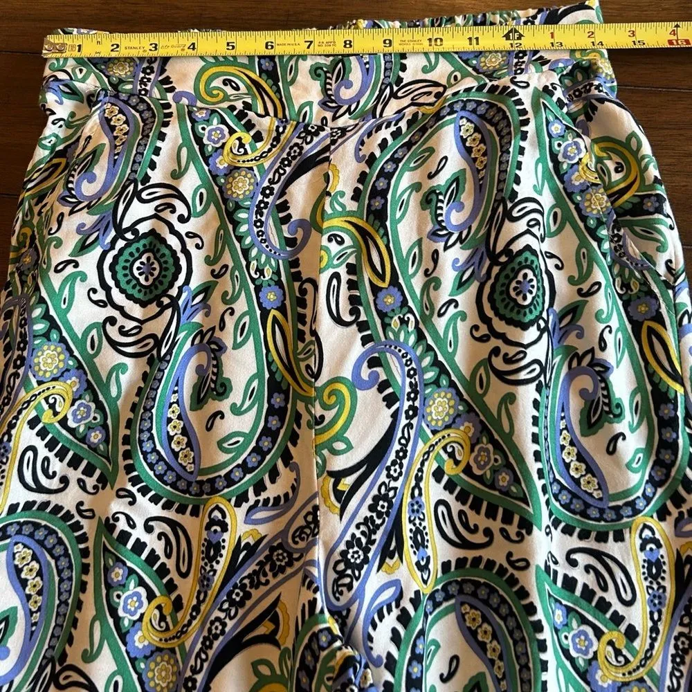 Haute Hippie Women’s Pull On Pants Size Wide Leg Paisley Green Size Small - Image 6