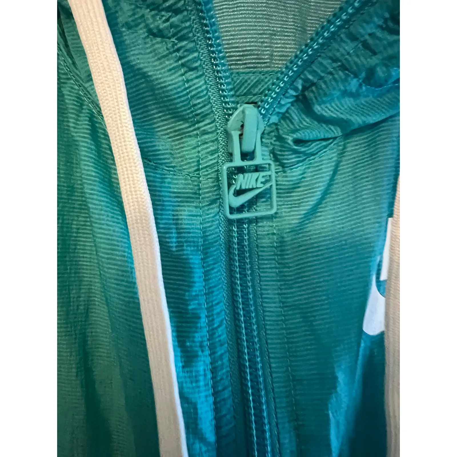 Nike Windbreaker Jacket sz XL Green Unisex Bike Hoodie raincoat - Image 8