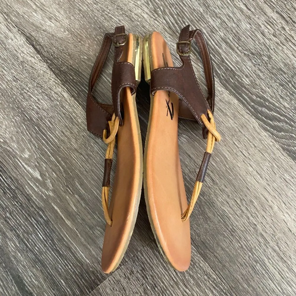 Seven7 Brown Tan Slingback Sandals Women's Sz 8 - Image 4