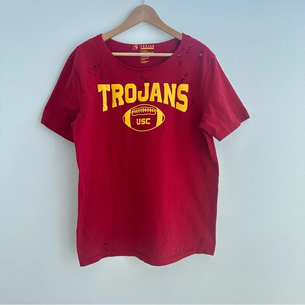 USC Trojans Football Off The Shoulder T - Image 4