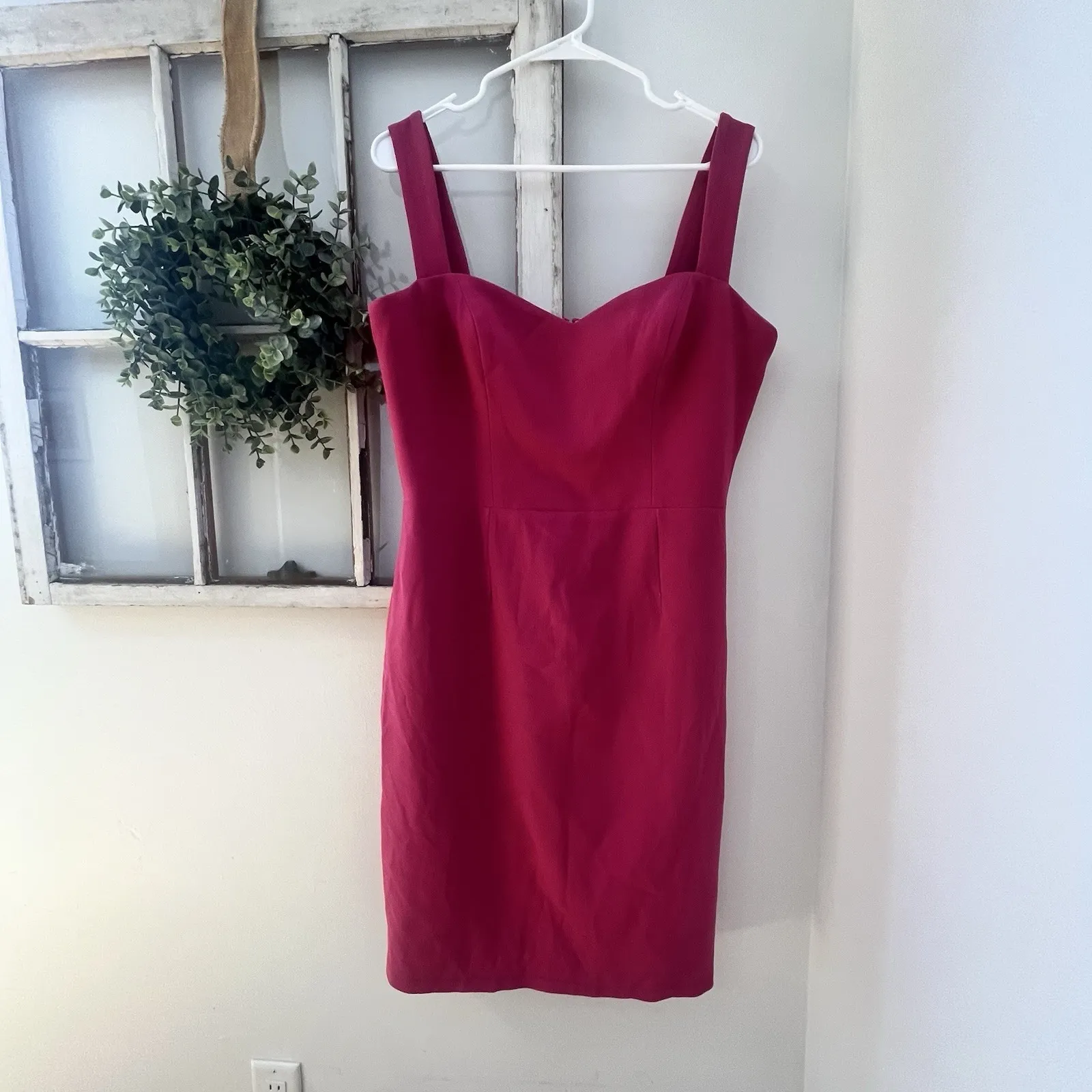 DRESS THE POPULATION Nicole Sweetheart Neck Cocktail Fuchsia Dress Size L $148 - Image 3