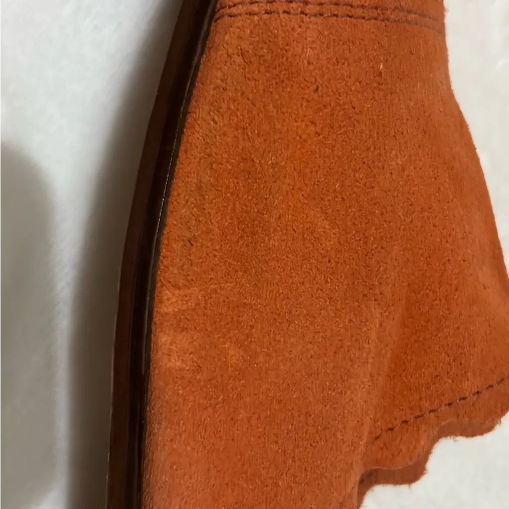 Anthropologie Klub Nico Women’s Georgette Scalloped Flats Orange Suede size 8 - Image 10