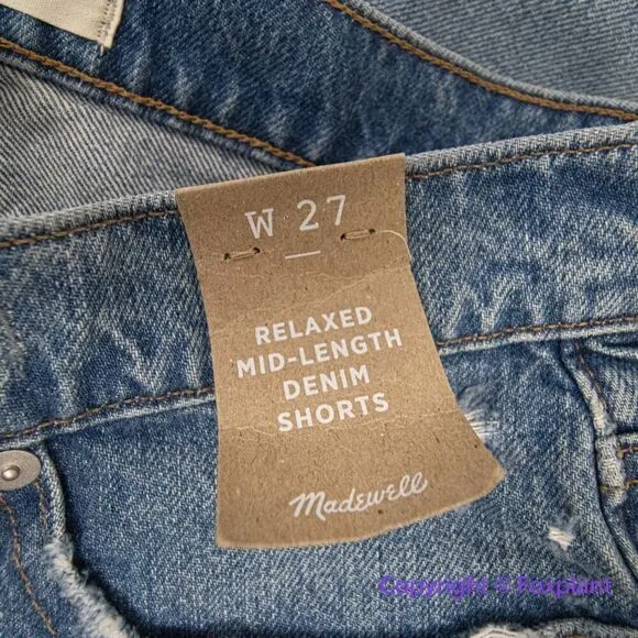 New! Madewell Relaxed Mid-Length Rigid Denim‎ Shorts Brockport Wash size 27 - Image 11