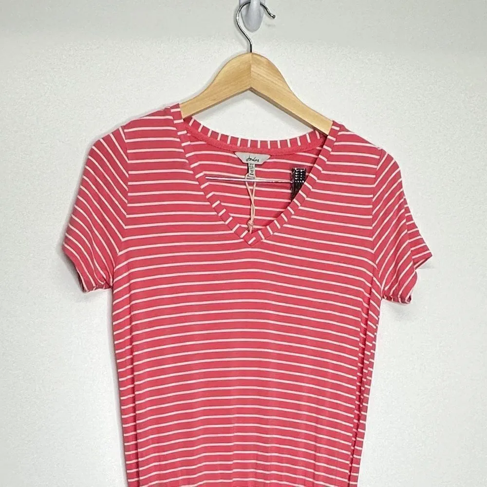 Joules Candice Striped Jersey Dress in Pink Size 4 Pink - Image 5