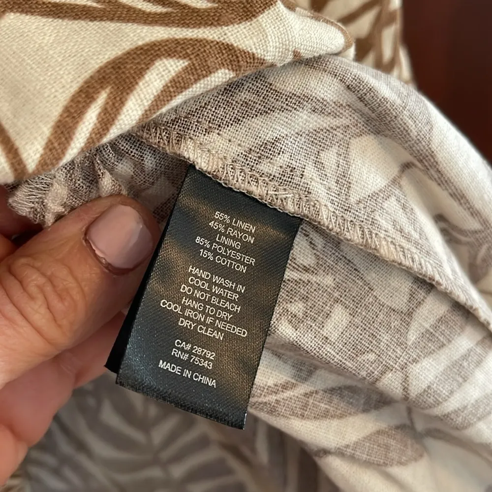 House of Harlow, 1960 leaf print linen blend tie back sundress - Image 3