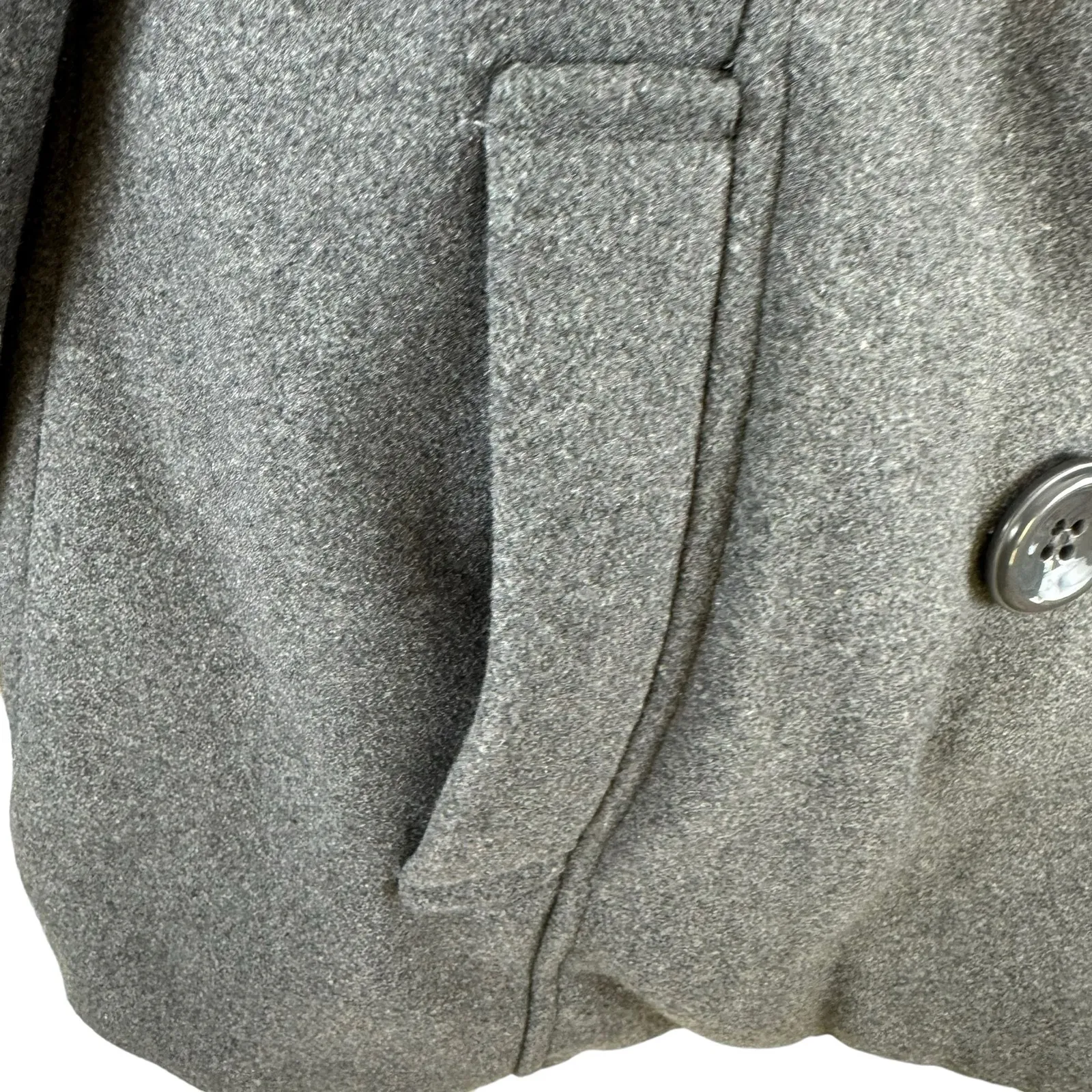 Rampage Gray Double Breasted Collared Button Up Lined Pea Coat Pockets Size S‎ - Image 3