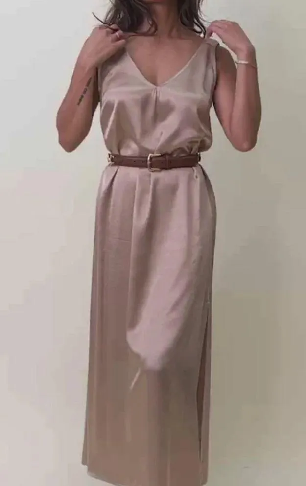 Nation LTD Erika Dress W/Elastic Detail, NWT, Cafe Au Lait, Medium - Image 3