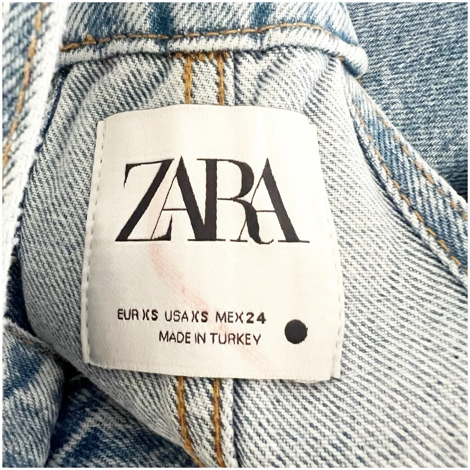 Zara Blogger Fave Denim Overalls Dungarees NWT Blue Size XS Farmer Cottage - Image 10