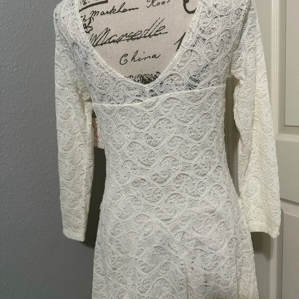 New with tags free people lace long sleeves dress cream color size L cute dress - Image 6