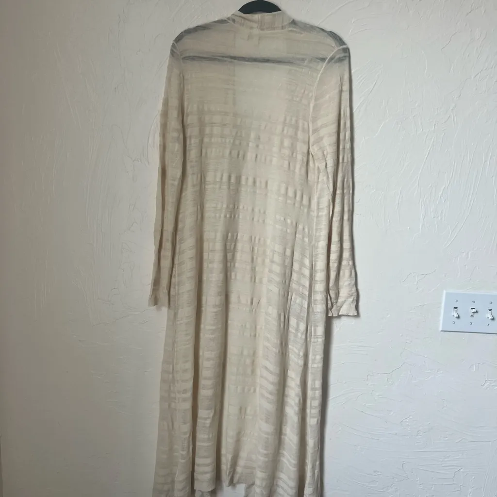 Anthropologie Moth Cream Linen blend Knit Cardigan size M - Image 9