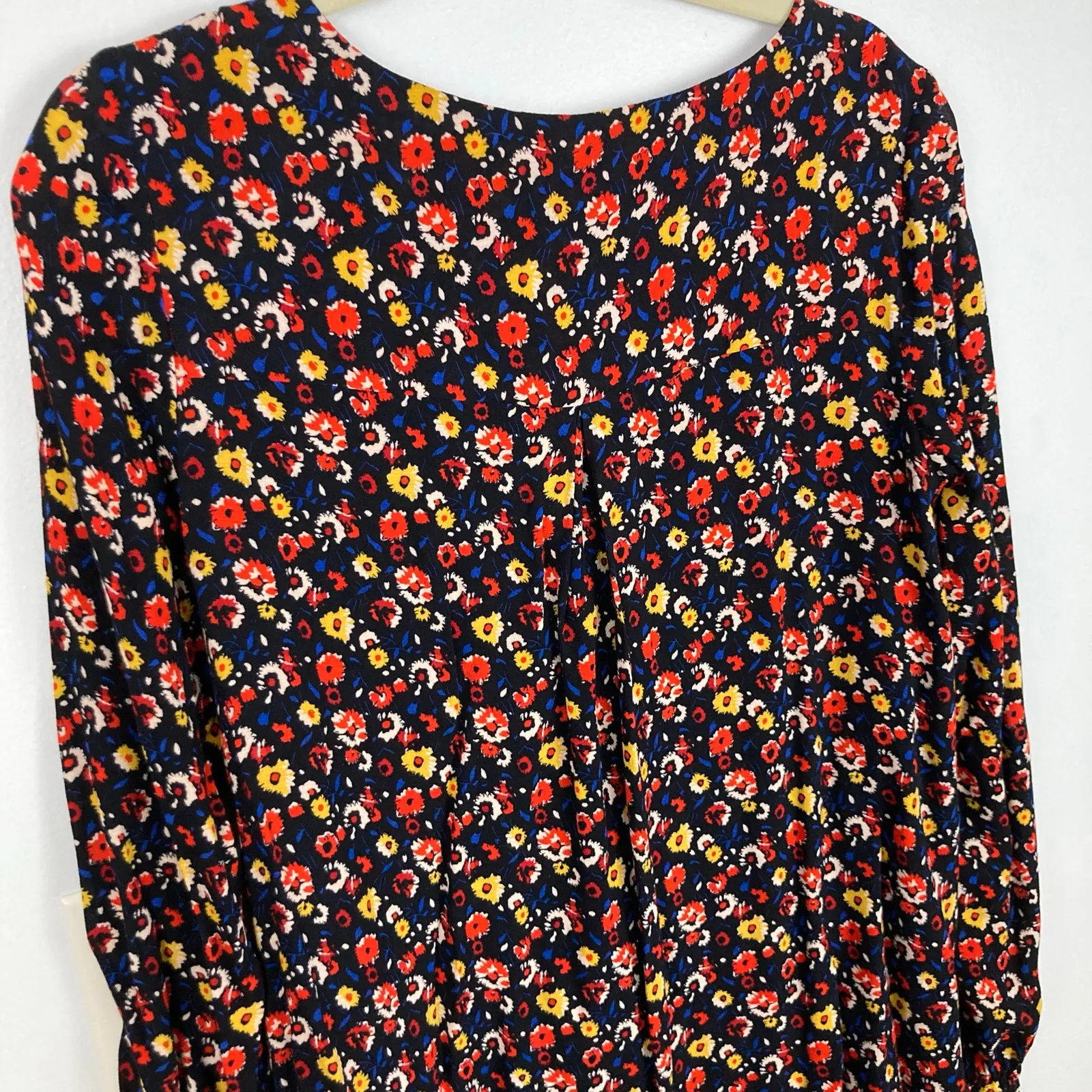 Sezane Womens Carmen Black Floral Shift Mini Dress Size 38 Cottage Boho Romantic - Image 10