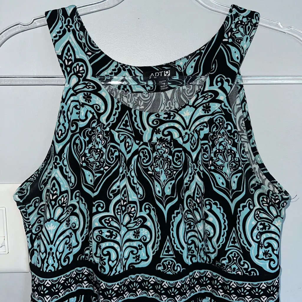 Teal and Black Women’s Dress - Image 2