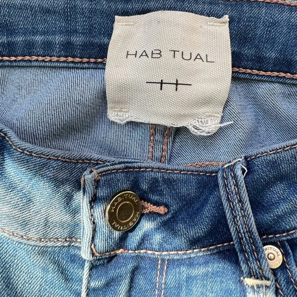 Habitual marina distressed medium wash vented jeans - Image 8