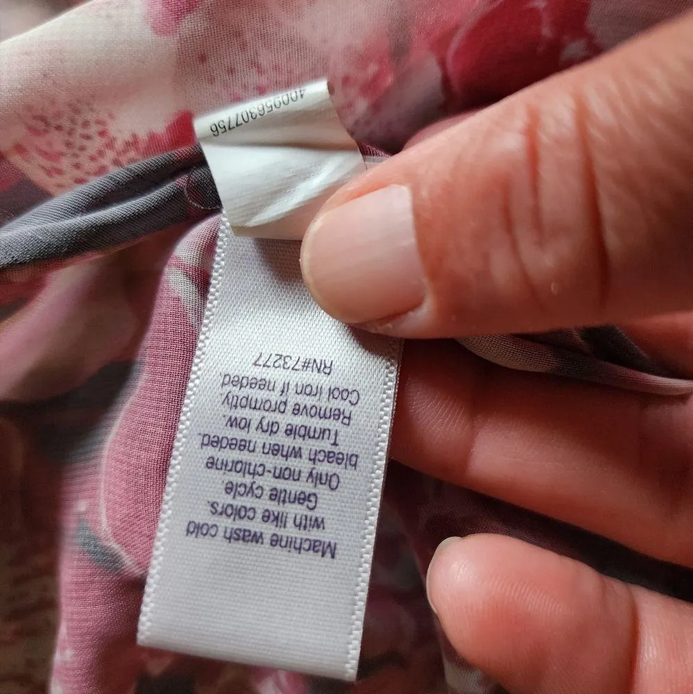 Jennifer Lopez coral brown floral sheer blouse size small - Image 8