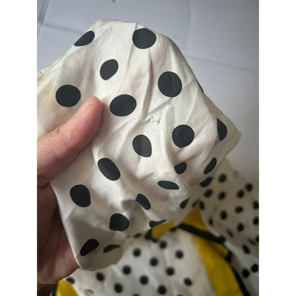 Carolina Herrera long rectangular Polka Dots 100%silk scarf - Image 9