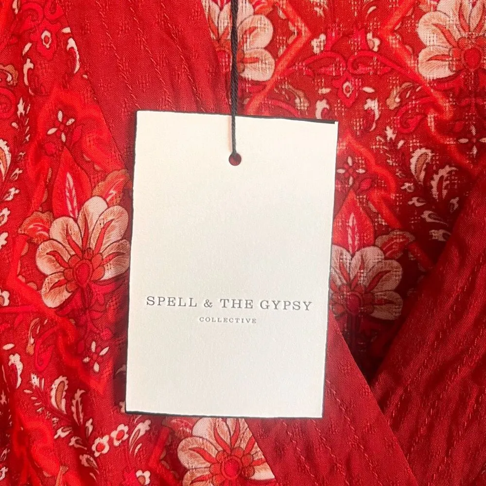 New Spell & The Gypsy Collective Jewel Soirée Dress Size XS Red - Image 14