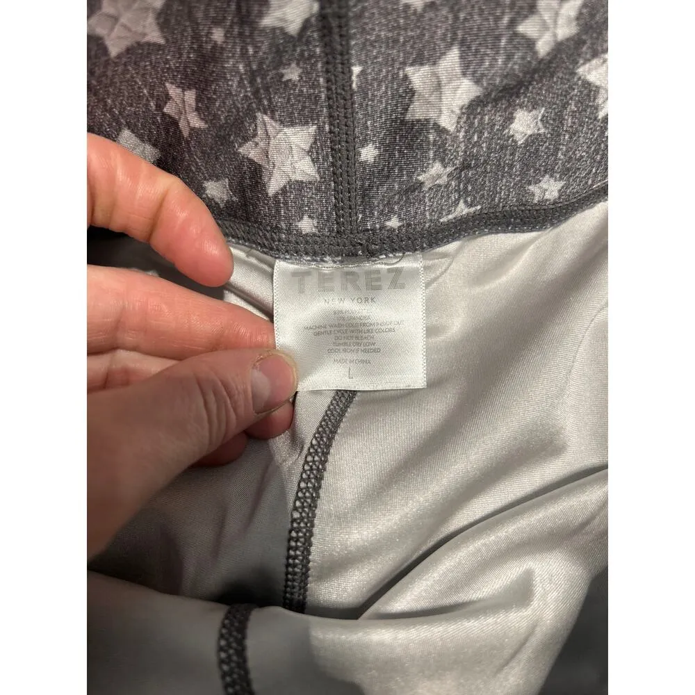 Terez Performance Ankle Starlight Leggings In Gray and White Women's Size Large - Image 2
