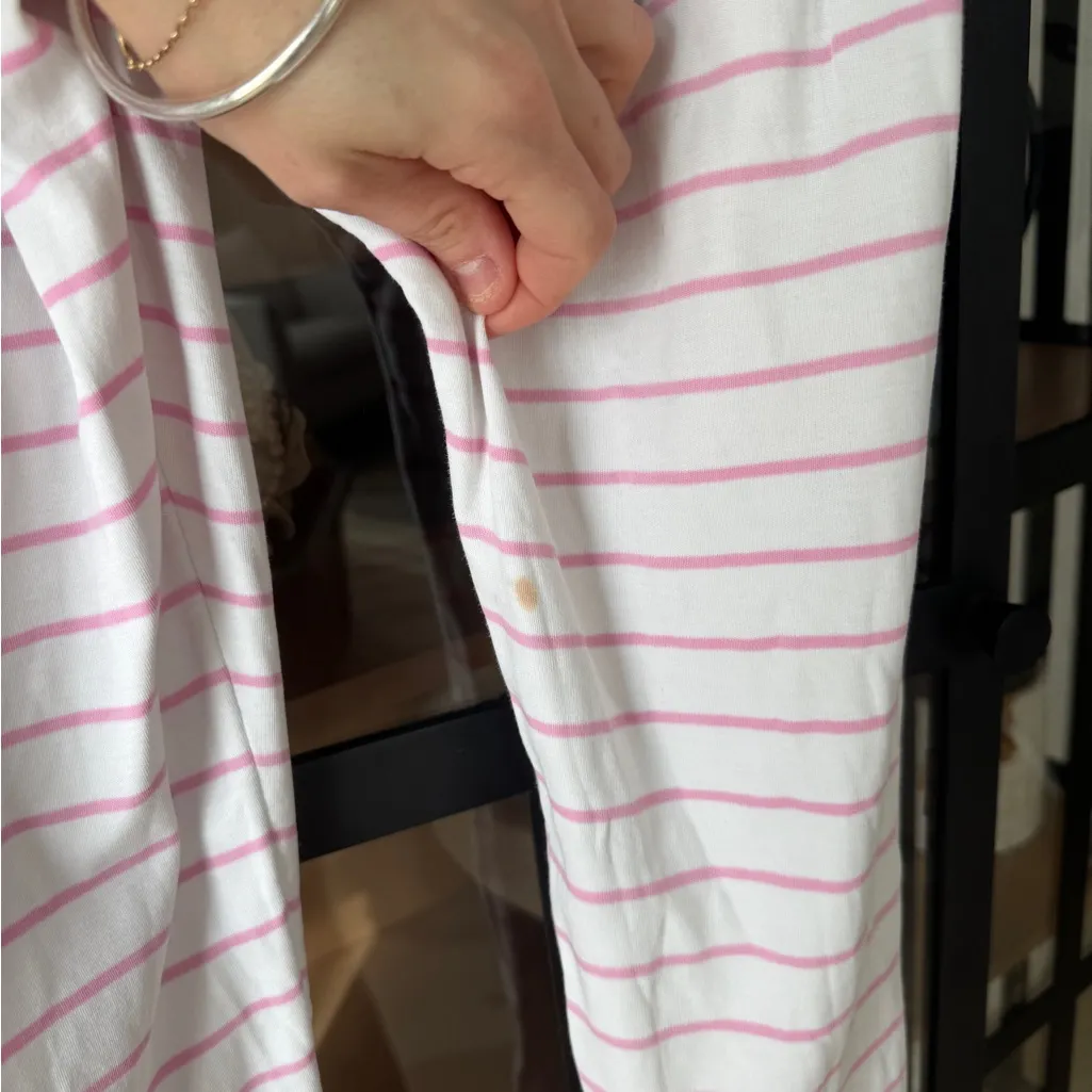 LAKE Pajamas pima long pants bottoms striped pink & green piping - Image 9
