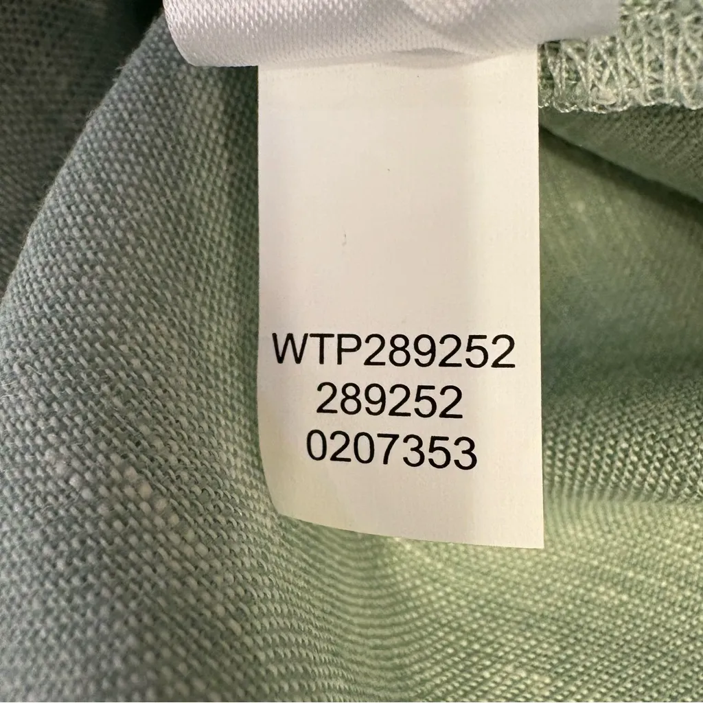 NWT J.Jill Pure Jill 100% Linen 3 Button Front Tunic Blouse Sage Green Sz MP Gray - Image 11