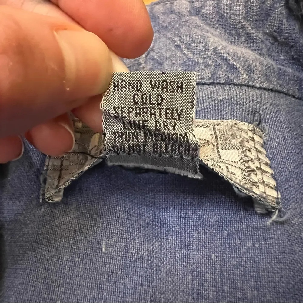 Sorrel International 90's Denim Blouse Vest Button Front Striped Retro Women’s M Blue Size M - Image 6