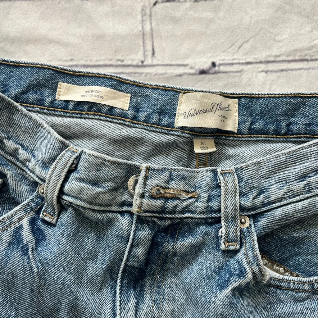 Universal Thread 90s Baggy Straight Distressed Light Wash Jeans Women’s 8/29 Y2K - Image 14