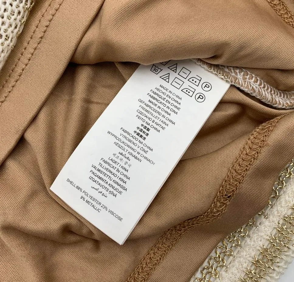 Cream Metallic-Gold Stripe Sweater XS - Image 10