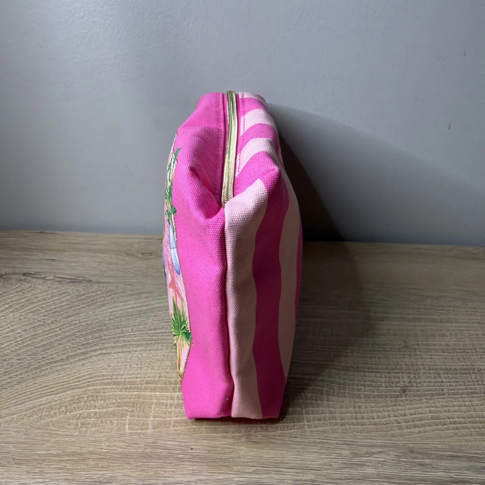 Estee Lauder Cosmetic Bag Pink Striped Coral Reef Seahorse Jellyfish Gift Pouch - Image 2