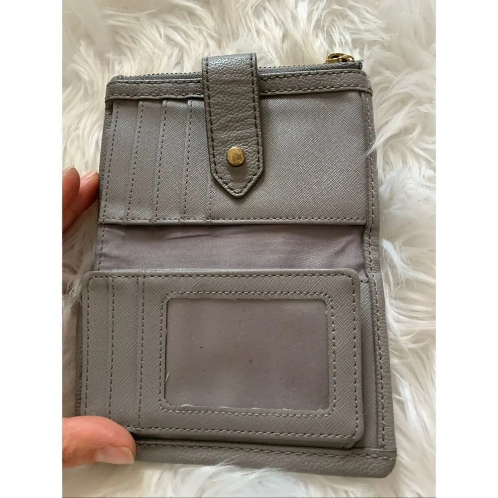 Fossil gray leather wallet small with multiple compartment - Image 3
